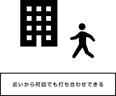 近いから何回でも打ち合わせできる